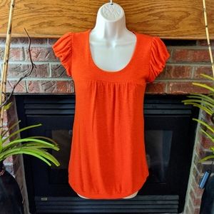 orange short sleeve tunic sweater size s